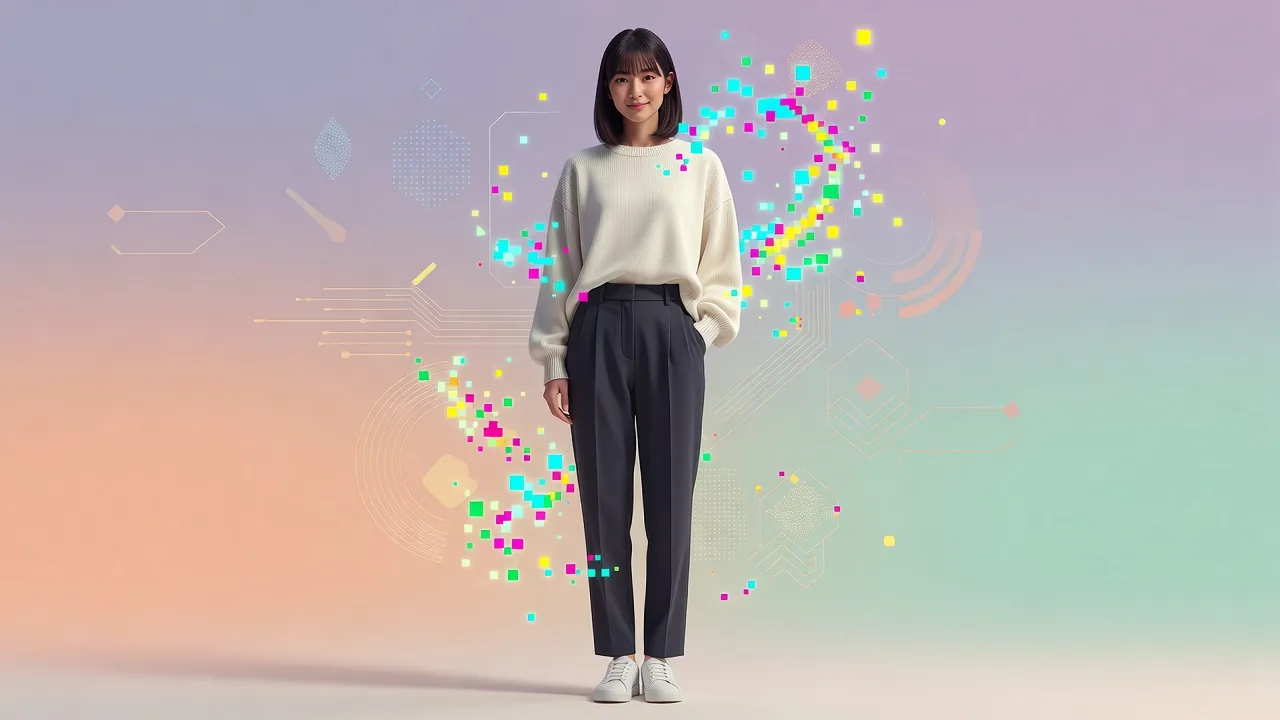 制作中のクリエイティブな女性のイラスト