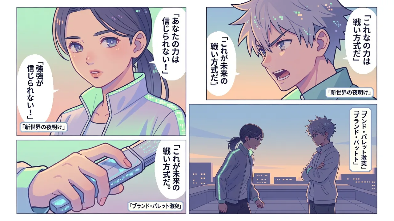 マンガ風のコマ割りイラスト